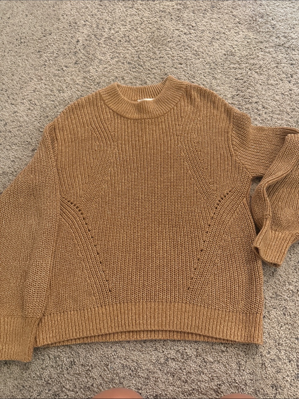 H&M Camel Crewneck Knit Sweater